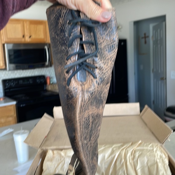 NWT BedStu tall boots Black Lux color (appears dark brown to me) Size 6 - Picture 6 of 9